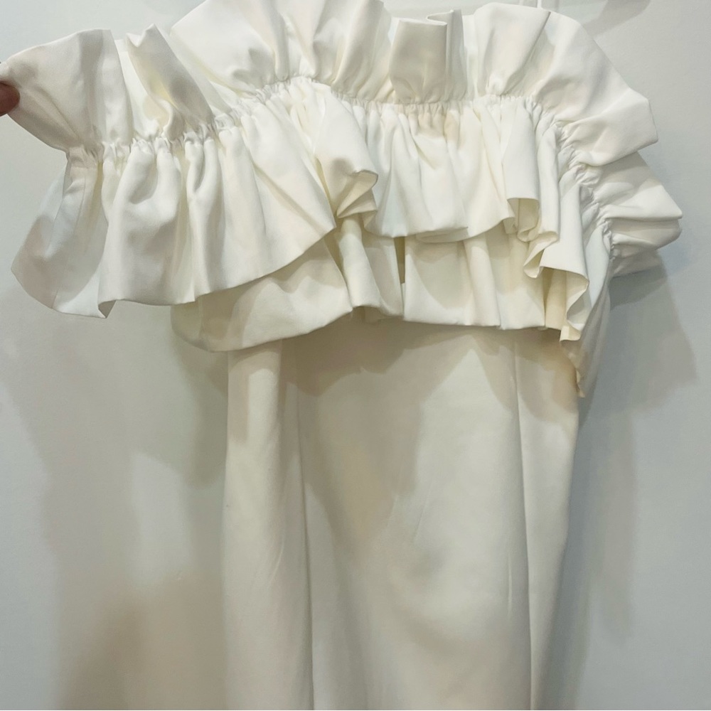 DO+BE boutique Off The Shoulder Ruffle Dress white size Large - Picture 3 of 8